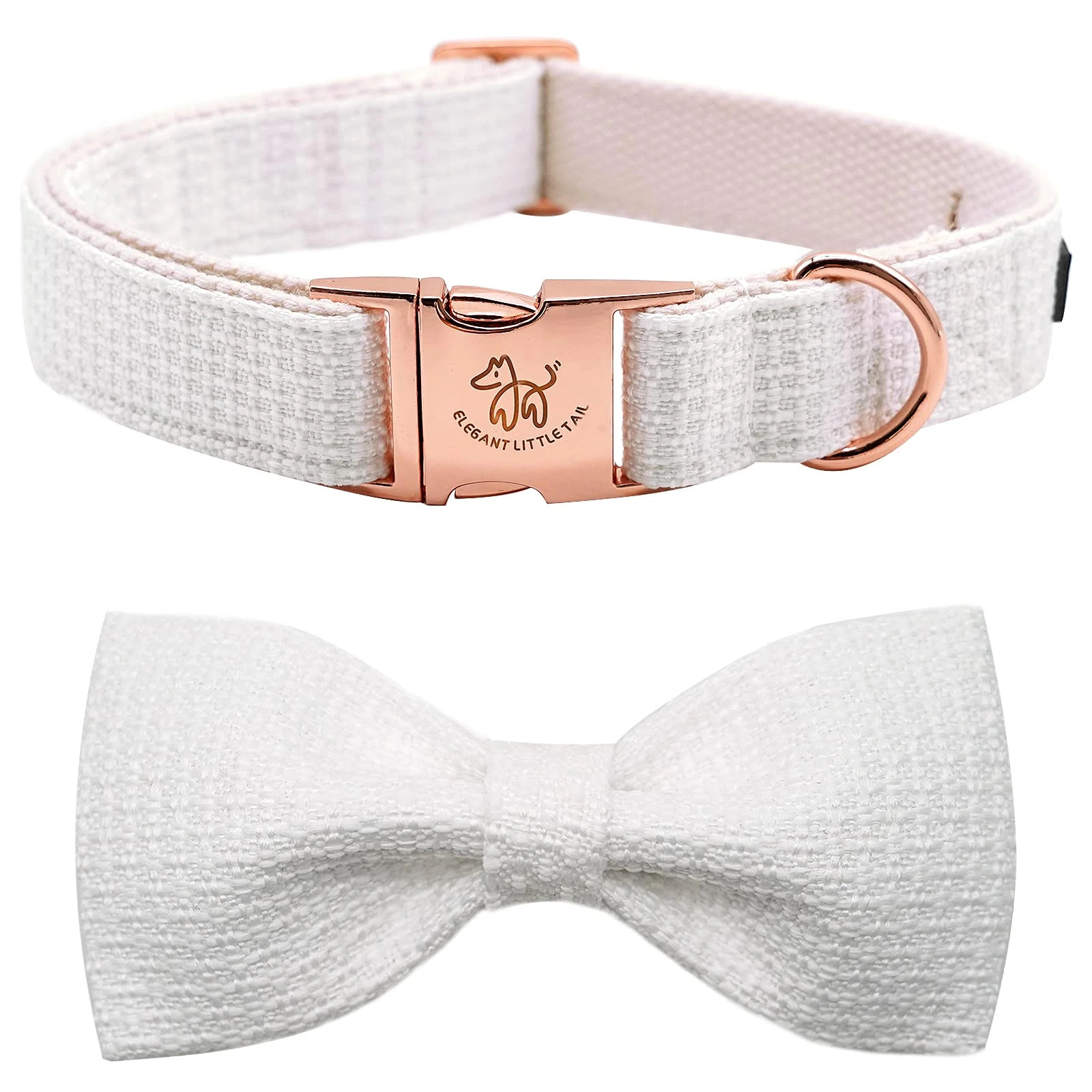Elegant little tail Dog Collar with Bow - Herringbone Dog Collar Bow Adjustable Collar Durable Bowtie Collar Pet Dog Collar for Small Medium Large Dogs