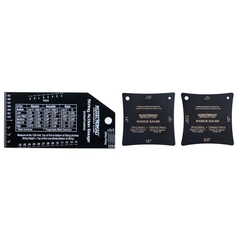 MusicNomad Guitar Tools (MN602) & MN603 Precision Fretboard and String Radius Gauge Tool Set of 2