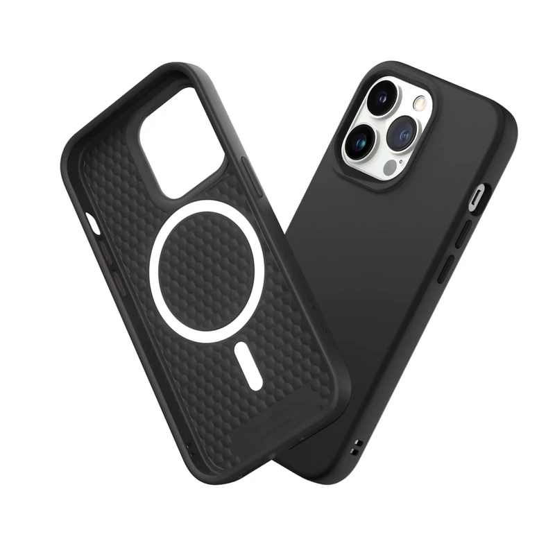 RHINOSHIELD SolidSuit Case Compatible with Magsafe for [iPhone 13 Pro] | Shock Absorbent Slim Design Protective Cover with Premium Matte Finish 3.5M / 11ft Drop Protection - Classic Black