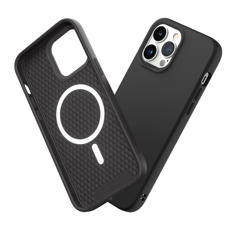 RHINOSHIELD SolidSuit Case Compatible with Magsafe for [iPhone 13 Pro Max] | Shock Absorbent Slim Design Protective Cover with Premium Matte Finish 3.5M / 11ft Drop Protection - Classic Black