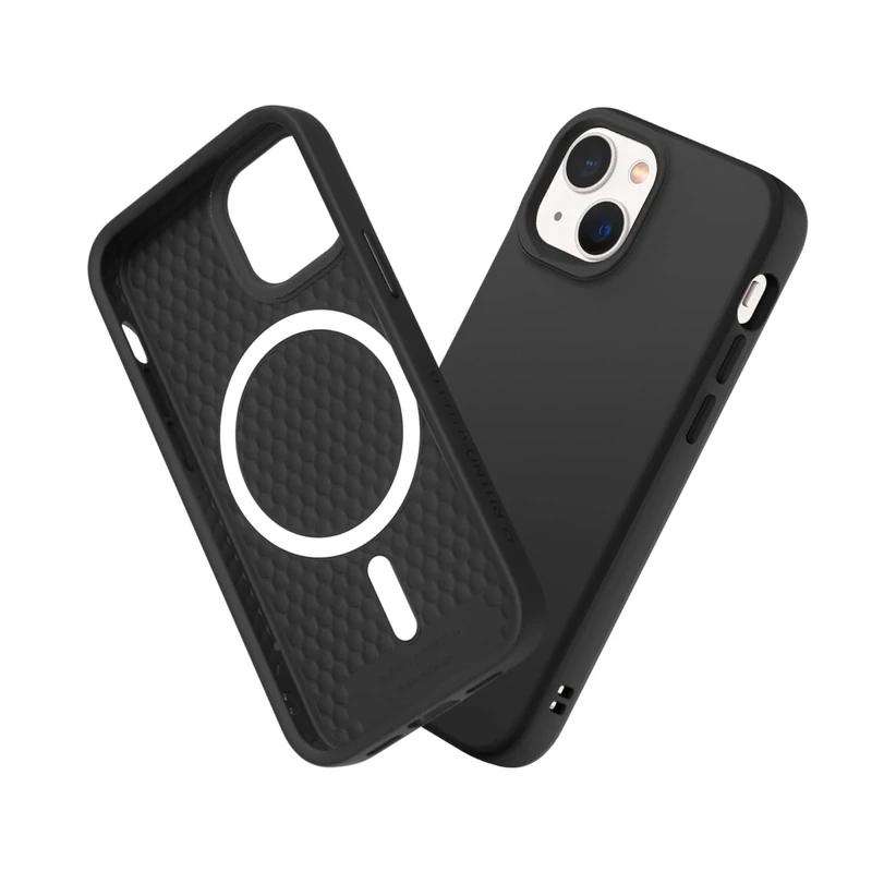 RHINOSHIELD SolidSuit Case Compatible with Magsafe for [iPhone 13 mini] | Shock Absorbent Slim Design Protective Cover with Premium Matte Finish 3.5M / 11ft Drop Protection - Classic Black