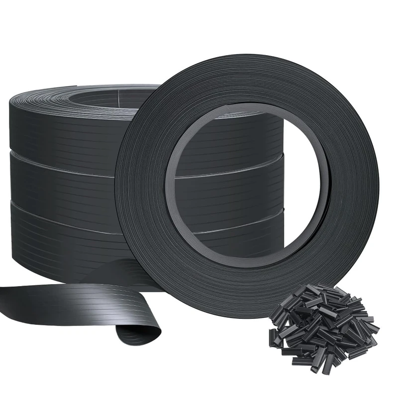 VOUNOT PVC Privacy Strips Garden Privacy Fence Screen 300m x 4.7cm Double Rod Mats with 600 Clips for Deck, Patio, Balcony, Black