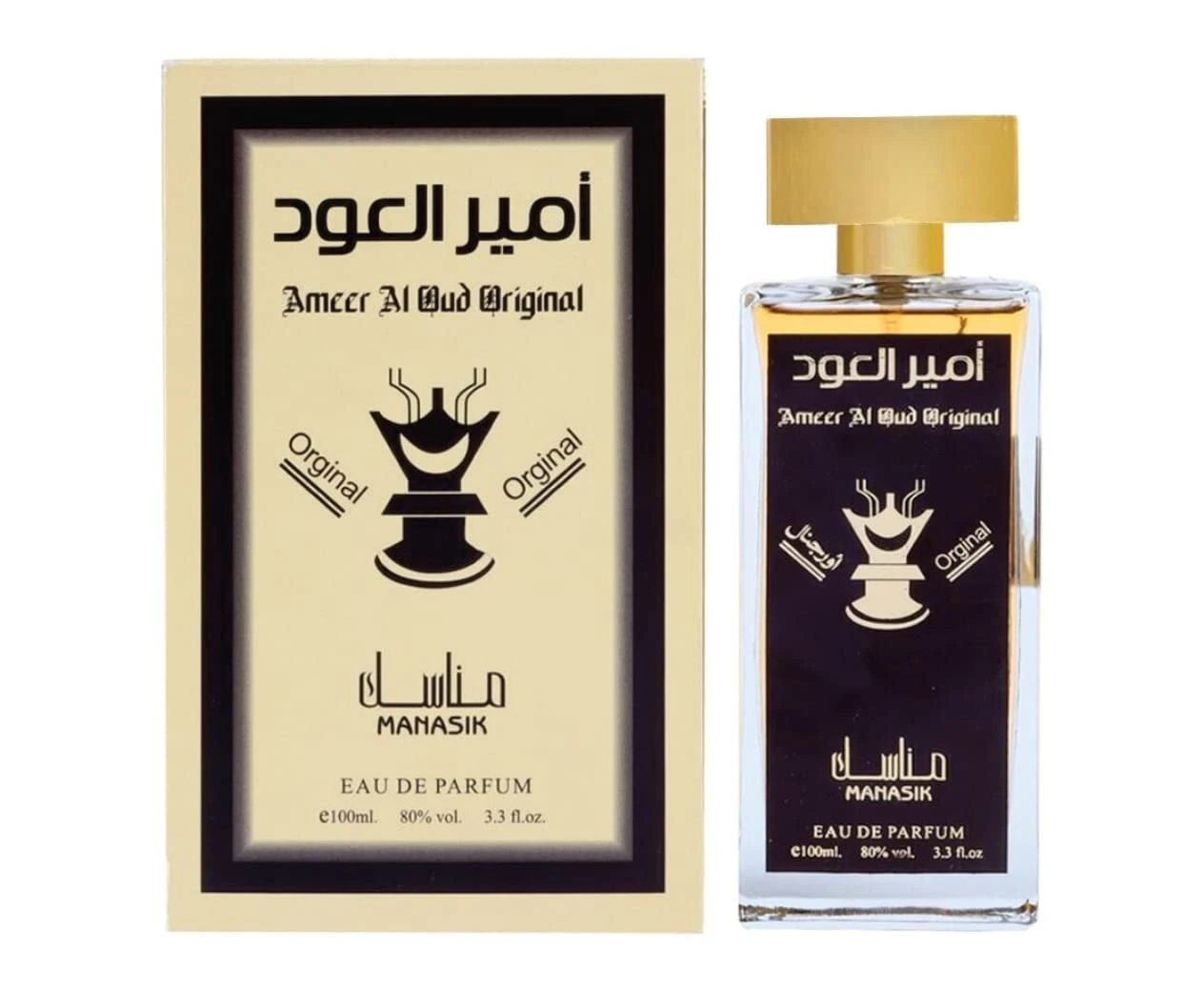 Ameer Al Oud 100ml Eau De Parfum | Oud and Rose with Amber Fragrance | Perfume for Men and Women By Manasik