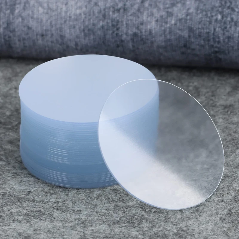 MILEQEE 80PCS Strong Double Sided Sticky Pads Heavy Duty, Large Two Sided Self Adhesive Tape Mounting, Clear Circle Stickers Patch, Round 2 Sided Precut Nano Gel Wall Mount Glue, 1.97in Diameter