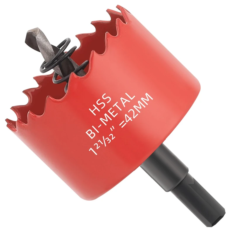 GARHWAL Bi-Metal Hole Saws - 42mm Wood Cutter, Metal Hole Saw, Circular Cutter for Walls, Core Drill Bit - Fast Cutting with Long-Lasting Blades for Plumbing, Conduits, Kitchens, Other DIY Projects