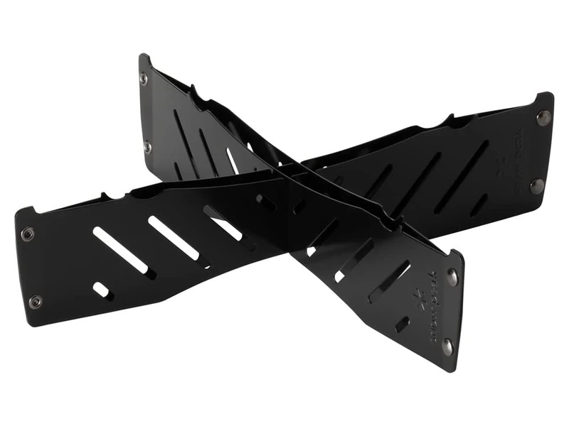 Snow Peak Base Plate Stand, Medium/Large, Black, stand to elevate base plate and firepit for ground protection, for camping and outdoors