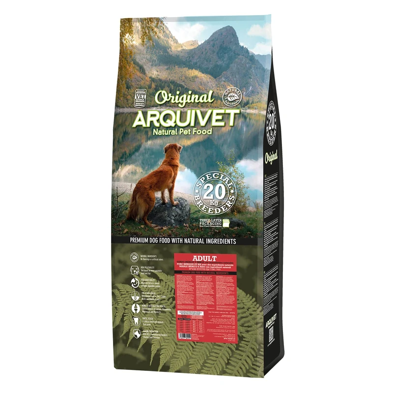 Arquivet - Original Adult - Iberian pork and rice - 20 Kg - Complete dry food for Adult dogs