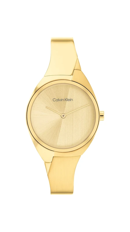 Calvin Klein Analogue Quartz Watch for Women Charming Collection with Gold Colored Stainless Steel Bracelet - 25200235