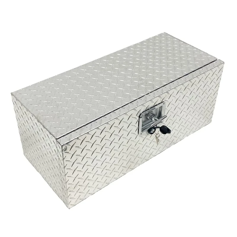 Maypole Aluminium Toolbox 715x295x320mm 28x11.5x12.5 Inches Robust Checkerplate Storage for Trailer Under Body and Chassis