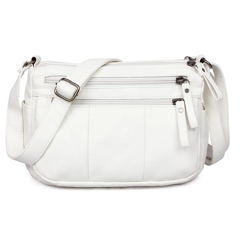 VOLGANIK ROCK Purses for Women Soft PU Leather Shoulder Bag Ladies Crossbody Purse Pocketbooks, White1-10.2"