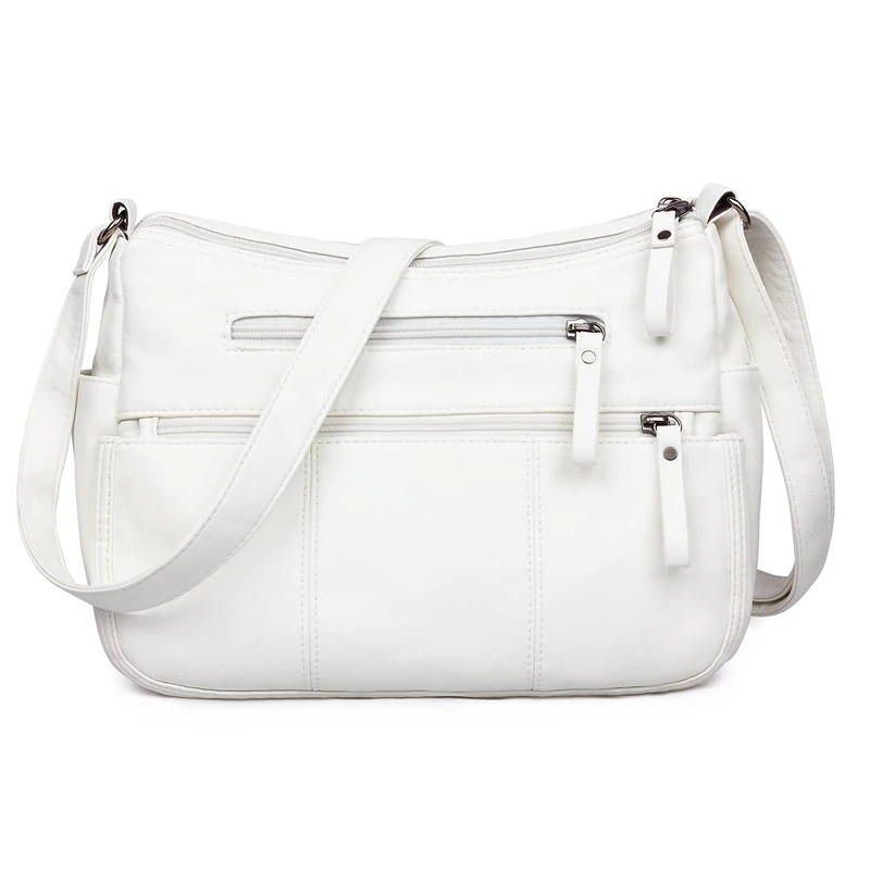 VOLGANIK ROCK Purses for Women Soft PU Leather Shoulder Bag Ladies Crossbody Purse Pocketbooks, White1-11.8"