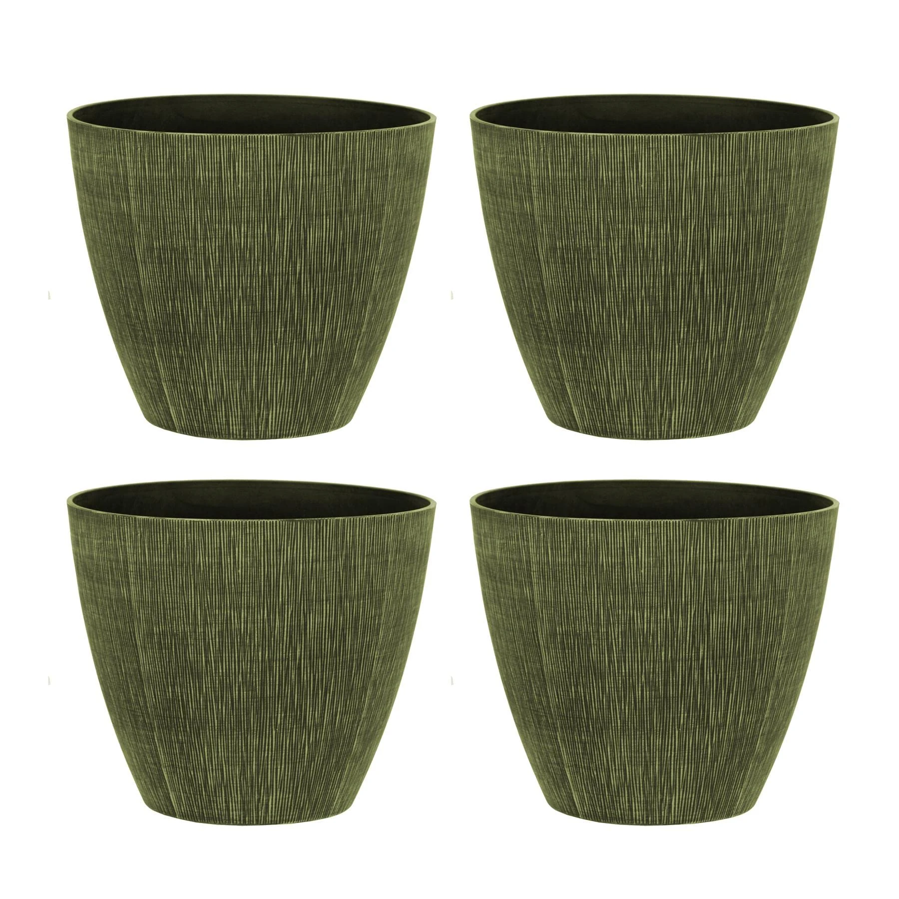 simpa Allure Textured Plastic Planters YELLOW Set of 4 Pots - 33cm (H) x 38cm (Diameter)