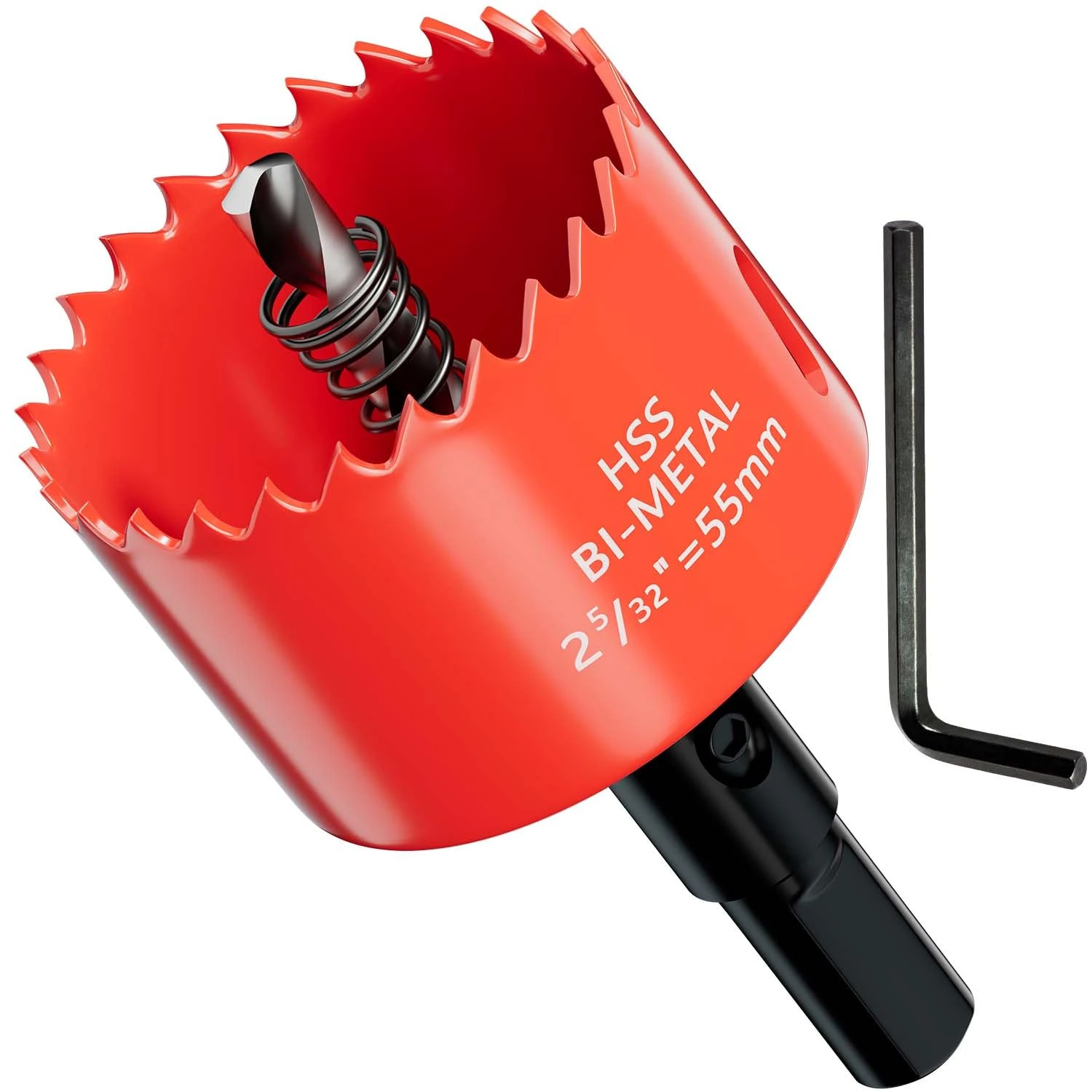 GARHWAL Bi-Metal Hole Saw 55 mm with Arbor and Pilot Bit - Smooth Fast Cutting for Wood, Plywood, Plastic, Drywall, Thin Metal Sheets, and More | Ideal for Ceiling Light Installation and DIY Projects