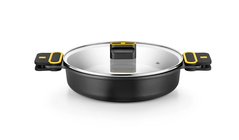 BRA Daily PRO Low Casserole Dish 36 cm Cast Aluminium Non-Stick PFOA Free Suitable for All Hobs and Induction