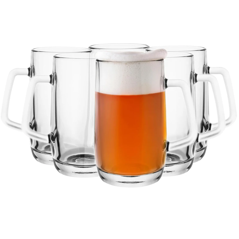 Glasmark Krosno Glasses Set for Beer 0.5 Litre Beer Glasses Beer Mug Glasses for Craft Beer Glass Drinking Glass Dishwasher Safe 6 x 500 ml