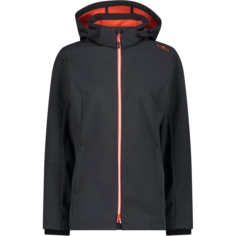 CMP - Woman Jacket Zip Hood, Anthracite-Poppy, XXXL