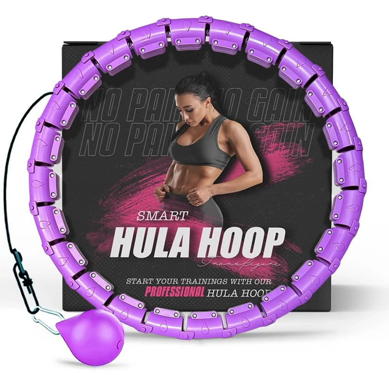 Active 100 Smart Weighted Hula Hoop - Adjustable Infinity Hoop with 360 Ball
