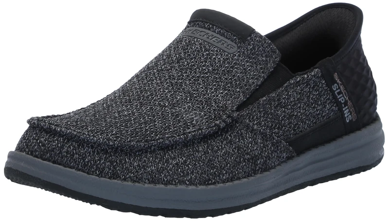 Skechers Men's Melson-Bentin Hands Free Slip-in Moccasin, Black, 12 UK