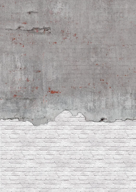 Rasch 364279 Photo Wallpaper on Non-Woven in White and Grey with Concrete Look and Brick Look 3.00 m x 2.12 m (L x W) - Image 1
