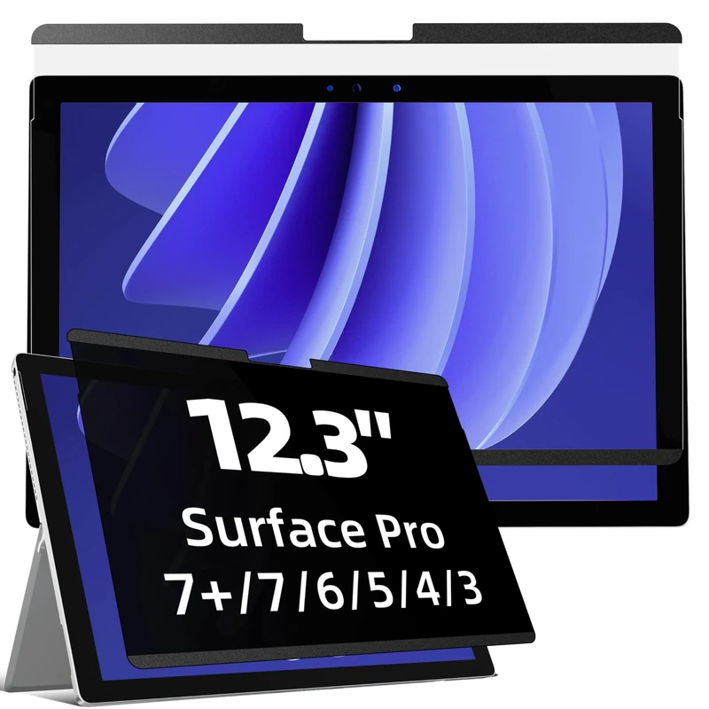 Mamol Magnetic Privacy Screen for 12.3 inch Surface Pro 7 Plus/7/6/5/4/3, Removable Anti Glare Blue Light Filter, Anti-Spy Screen Protector for Microsoft Surface Pro 7+, Pro 7, Pro 6, Pro 5, Pro 4/3