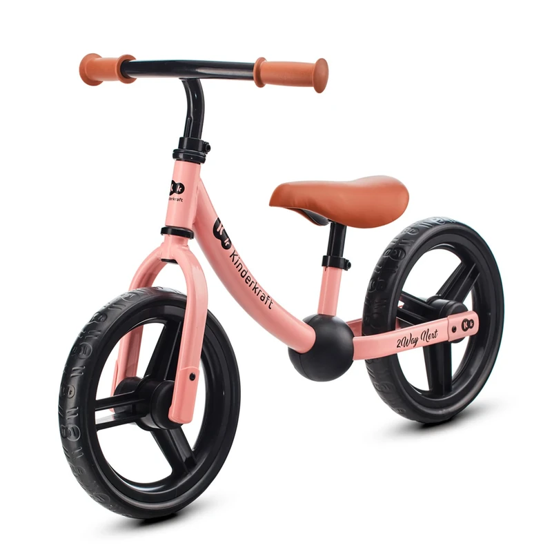 Kinderkraft 2WAY Next Balance Bike, Kids First Bicycle, No Pedals, 12 inches Wheels, with Ajustable Seat, Accessories, Bag, Bell, for Toddlers, from 2 Years Old to 35 kg, Pink - Image 1
