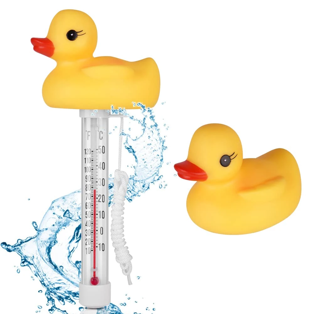 OFFCUP Floating Pool Thermometer - Water Temperature Thermometer for All Outdoor & Indoor Swimming Pools (Duckling)