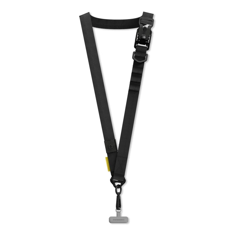 RHINOSHIELD Utility Crossbody Phone Lanyard (Landyard Card Included) | Magnetic Buckle, Easy to Adjust, Additional loop to hang Airpods, Keys and Card Case, Urban Outdoor Straps - Black