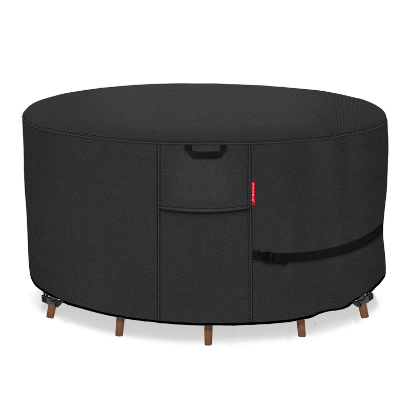 Porch Shield Round Patio Furniture Cover - Waterproof 600D Heavy Duty Outdoor Table and Chairs Cover 84 inch