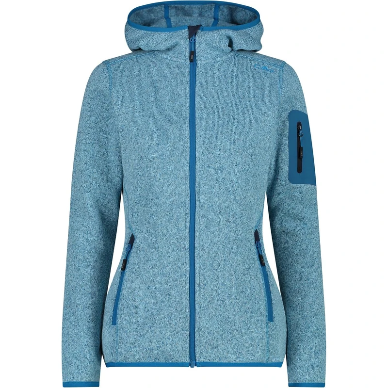 CMP - Woman Jacket Fix Hood, Anise-Jade-B.Blue, XXS