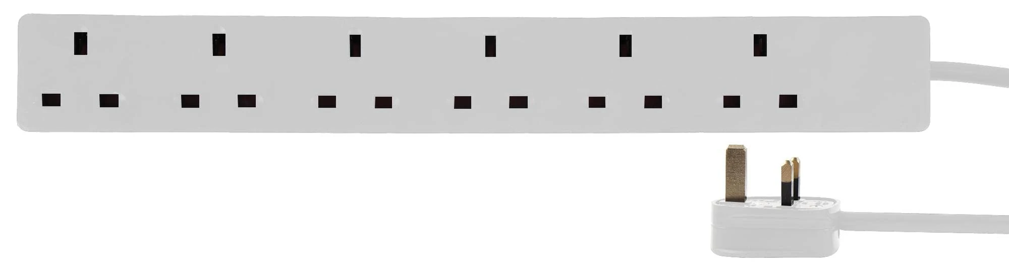 PRO ELEC PELB1995 Mains Extension Lead, 6 Gang, 7.5m, White