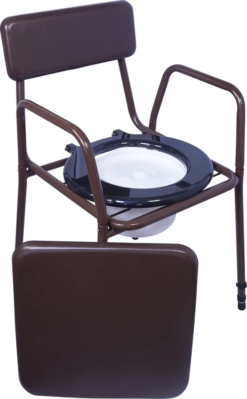Aidapt Bedside Commode Chair.Height Adjustable,Detachable Arms,Side Transfer,Padded Overseat/Backrest, Toilet Seat,Discreet,Portable,5Litre Pail,Mobility,Elderly,Disabled,Comfort,Delivered Assembled