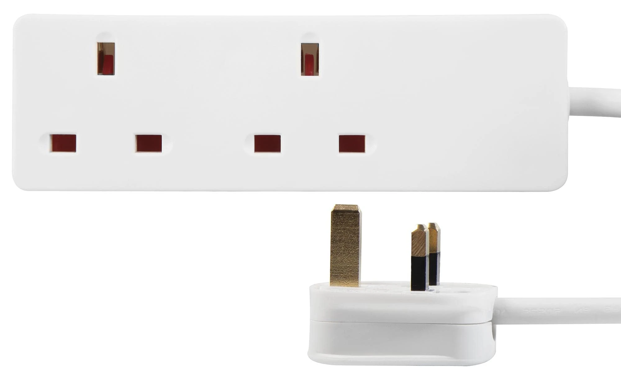 PRO ELEC PELB1991 Mains Extension Lead, 2 Gang, 7.5m, White