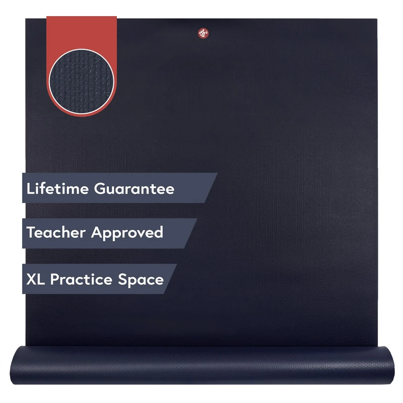 Manduka PRO Long & Wide Yoga Mat - For Women and Men, Non Slip, Cushion for Joint Support and Stability, Thick 6mm, 79in x 52in (200cm x 132cm), Midnight Blue
