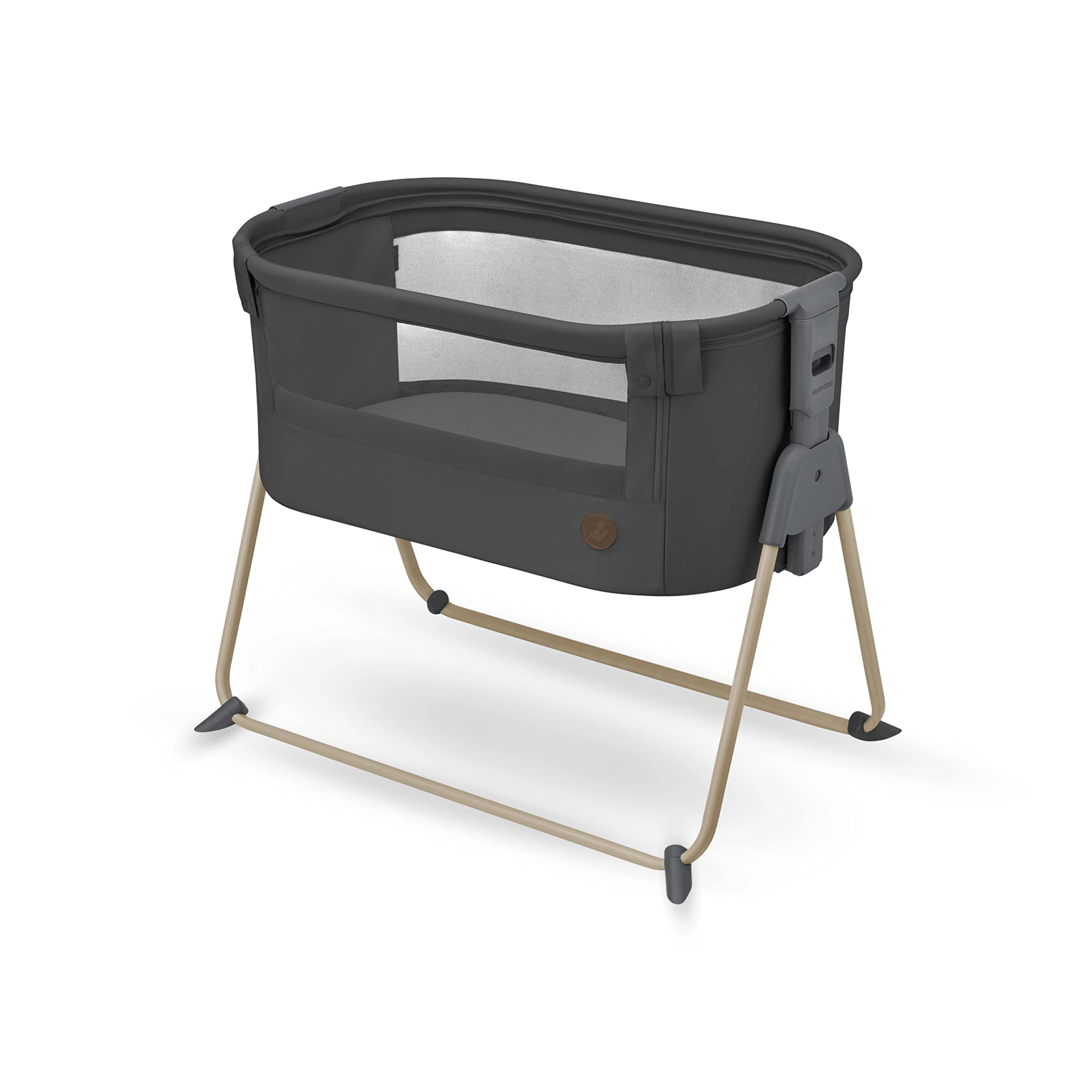 Maxi-Cosi Tori 2-in-1 Co-Sleeper, Bedside Crib, 0 - 6 Months, 0 - 9 kg, Ultra-Compact Fold, Lightweight, 5 Height Positions, Portable Co-Sleeper with Breathable Mesh, Travel Cot, Beyond Graphite