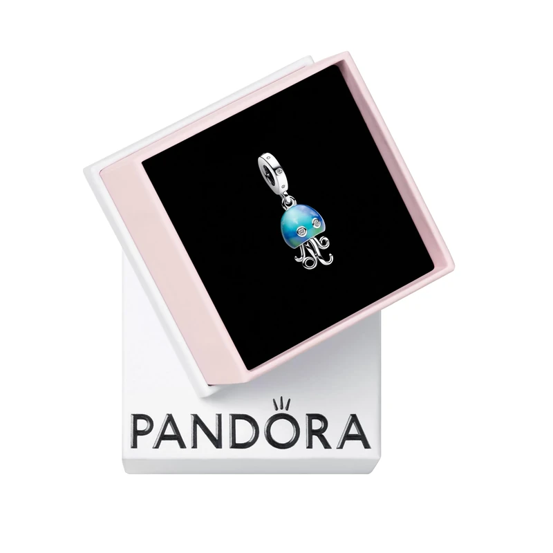 Pandora Moments Jellyfish sterling silver dangle with clear cubic zirconia and color changing enamel - Image 1