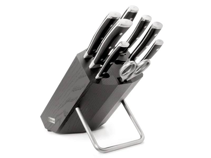 Wüsthof Classic Ikon 8-Piece Knife Block Set, Black