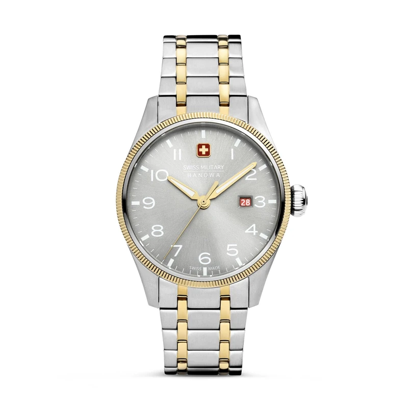 Swiss Military Hanowa SMWGH0000860 Men's Analogue Quartz Watch with Stainless Steel Strap, Silver/Gold, One Size, Bracelet - Image 1