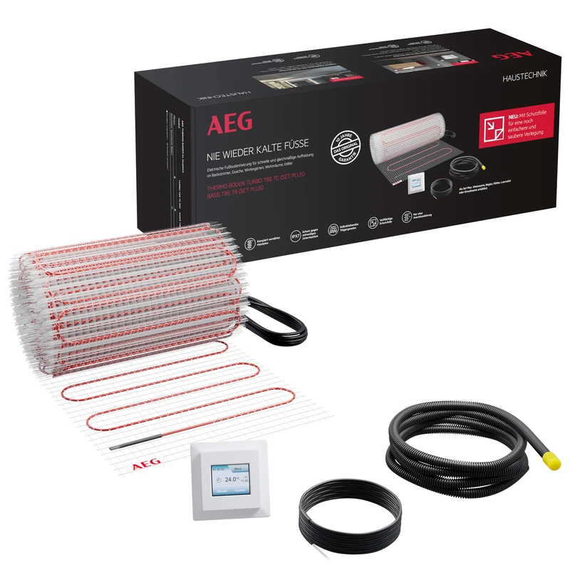 AEG Electric Underfloor Heating, Complete Set 3 m², 200 W/m², Turbo Thermal Floor TBS TC 200/3 Set Plus, 205820