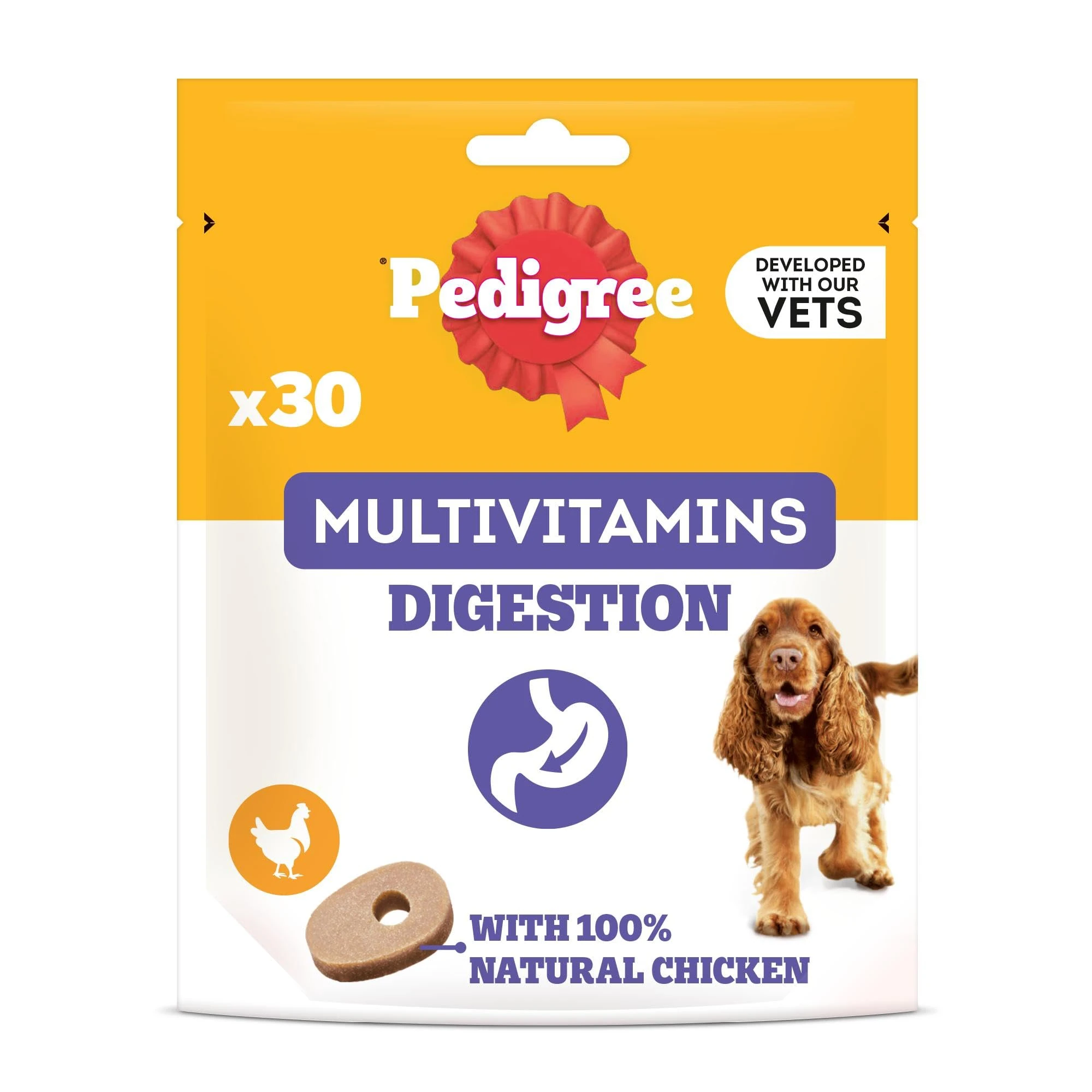 PEDIGREE Multivitamins Digestion 30 Soft Dog Chews 180 g