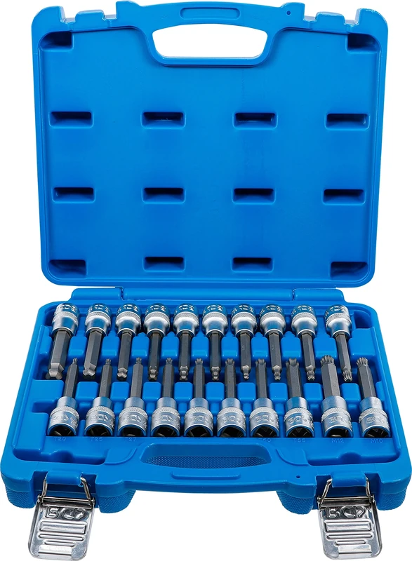 BGS 5170 | Bit Socket Set | 12.5 mm (1/2") Drive | Internal Hexagon, T-Star (for Torx), Spline (for XZN) with Ball Head | 20 pcs.