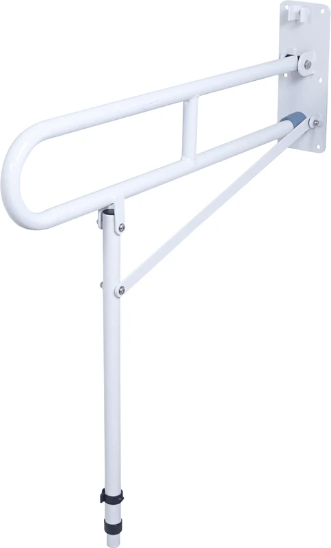 Aidapt Foldable Wall Mounted Safety Support Rail with Adjustable Leg,Grab Bar,Bathroom,Shower,Toilet Support for Elderly,Disabled,Shower Assist Aid,Folds Against Wall,Mobility - Image 1