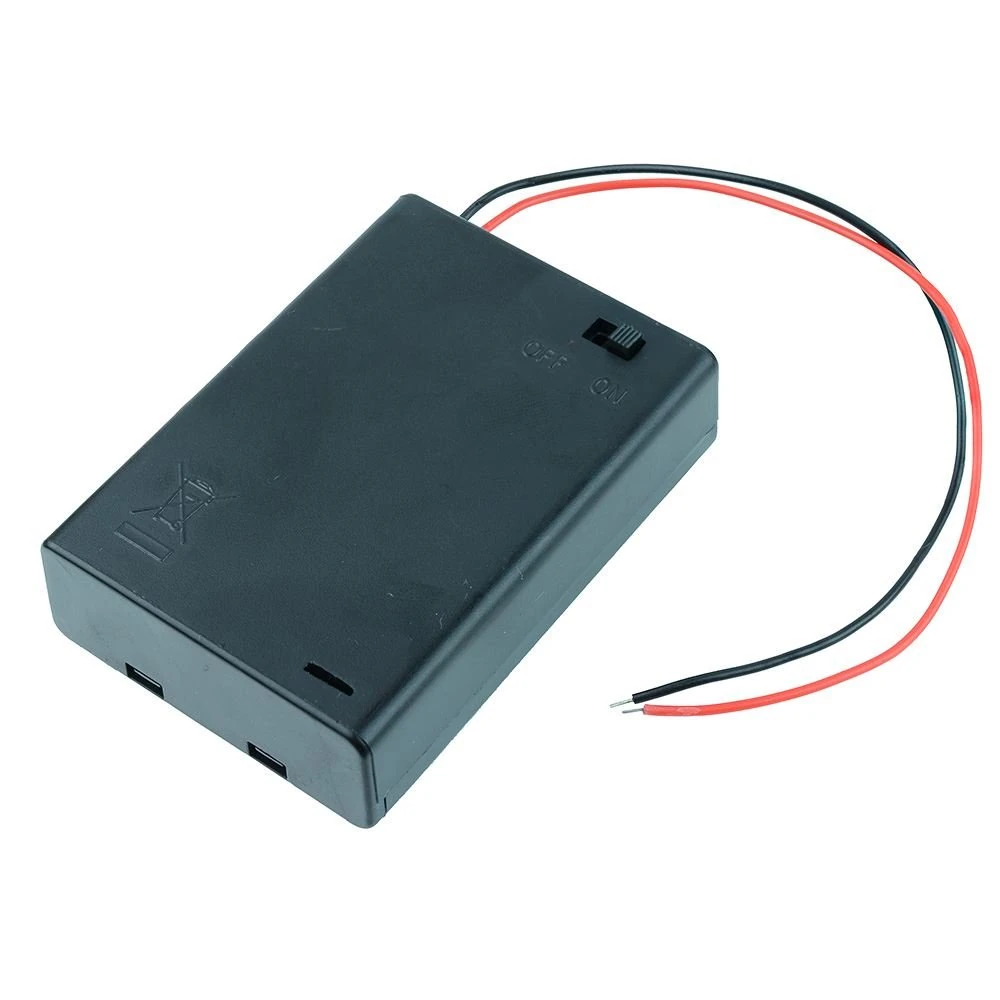 AA x 3 Enclosed Battery Holder W/Switch 150mm DIY Hobby Electronics