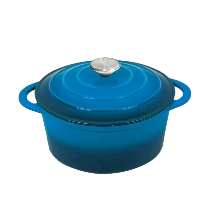 Anilar 26cm Blue Cast Iron Casserole Dish - 4.75L Capacity