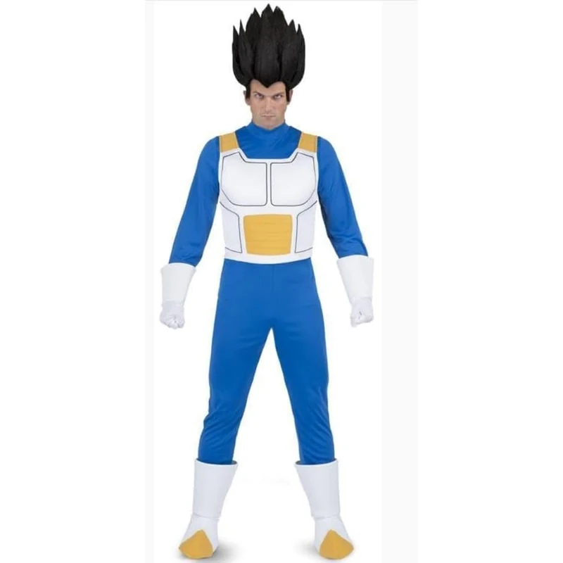 VIVING 230318 Vegeta XL Costume (T-Shirt, Vest, Trousers, Gloves and Boot Covers), Azul