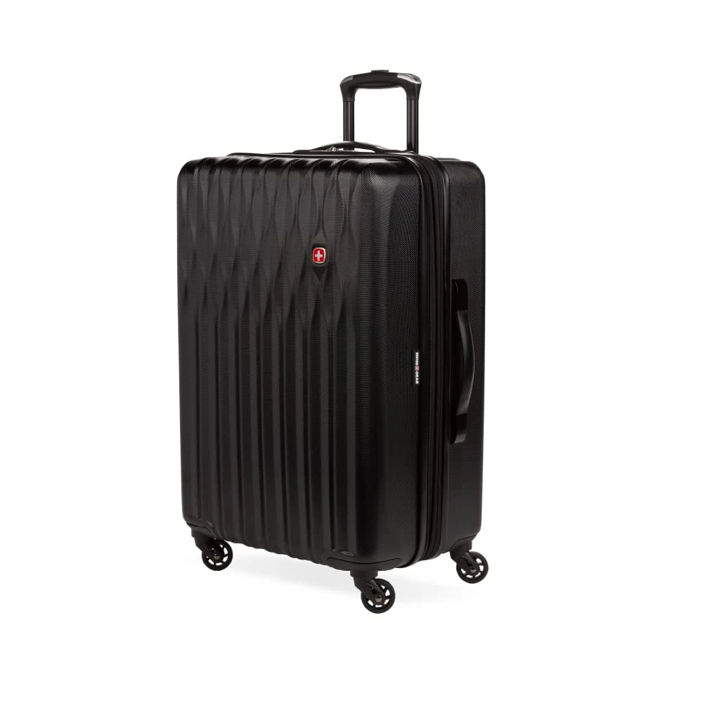 SwissGear 8018 Hardside Expandable Luggage with Spinner Wheels, Black, Carry-On 20-Inch, 8018 Hardside Expandable Luggage with Spinner Wheels