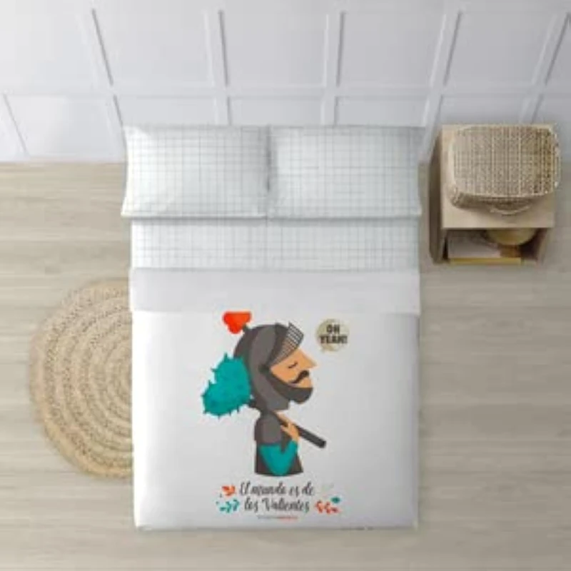 BELUM | Bed Sheet Set with Pillow and Fitted Sheet Printed 100% Cotton Warrior Model for 180 cm Bed (260 x 270) (240 x 270) 175 x 270 cm - Image 1