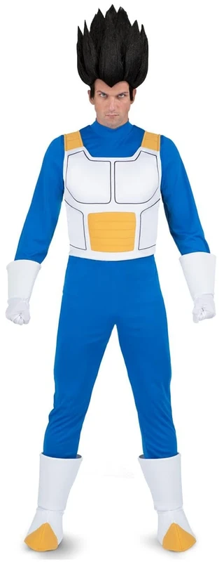 VIVING 230316 Vegeta M Costume (T-Shirt, Vest, Trousers, Gloves and Boot Covers), Azul