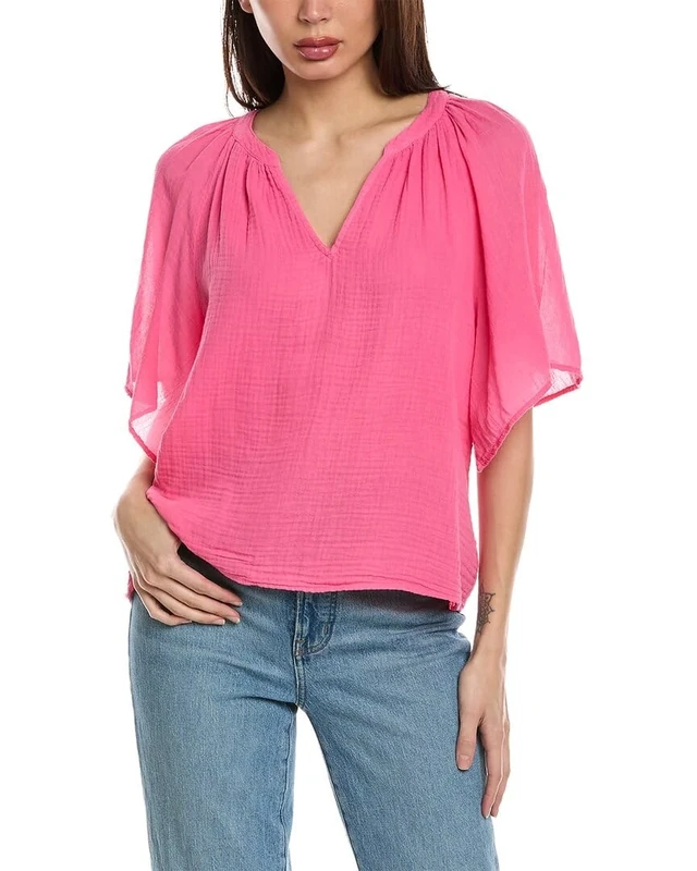 Velvet by Graham & Spencer Women's Belle Cotton Gauze Top Blouse, Tropic, XL - Image 1