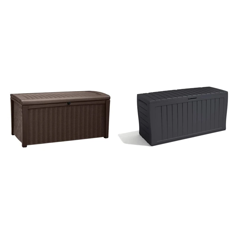Keter Borneo Outdoor Storage Box - 416L & 270L, Brown & Graphite Grey