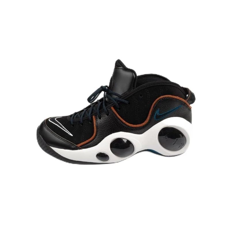 Nike Men's Air Zoom Flight 96 Basketball Shoe, Black/Valerian/Brown, 9.5 UK